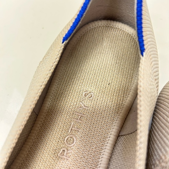 Rothy's Tan and Blue Flats with Minimalist Design - Picture 3 of 6